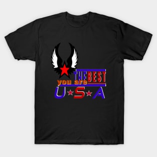 You Are The Best USA White wings design T-Shirt